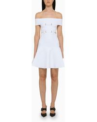 Alexander McQueen - Alexander Mc Queen White Short Dress With Cut Out - Lyst