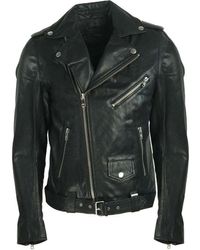 DIESEL R-lumenirok Black Leather Biker Jacket