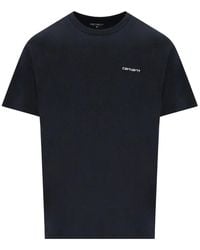 Carhartt - Script Embroidery Deep Night T Shirt - Lyst
