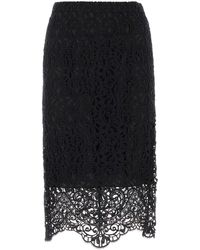 Burberry - Macramé Lace Pencil Skirt - Lyst