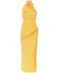 Alessandra Rich - Polka Dot One Shoulder Maxi Dress - Lyst