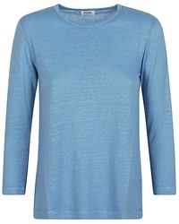 Base London - Linen Jersey Long Sleeve T Shirt - Lyst