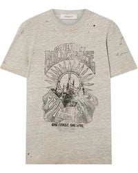 Golden Goose - Journey M's T-Shirt Regular Cotton Slub Jersey Vintage Treatment With Print - Lyst