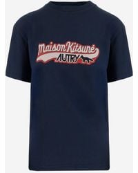 Autry - X Maison Kitsune Baumwoll -T -Shirt - Lyst