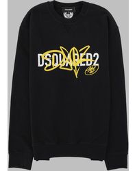 DSquared² - Graffiti Cool Fit Cotton Sweatshirt - Lyst