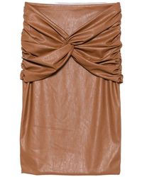 Elisabetta Franchi - Faux-Leather Midi Skirt - Lyst