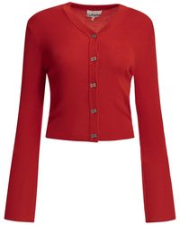 Ganni - Merino Wool Cardigan - Lyst