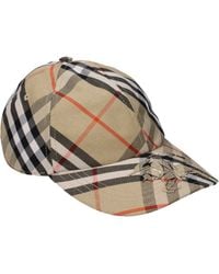 Burberry - Damens Hüte Polyester Beige - Lyst
