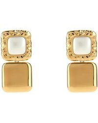 Self-Portrait - 'Mottled Pearl Tiered' Earrings - Lyst