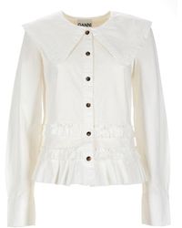 Ganni - Ruffle Shirt - Lyst