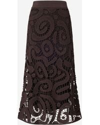 Pinko - Falda midi de croché geométrico en mezcla de viscosa de - Lyst