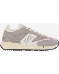 EA7 - Leather Sneakers With Logo - Lyst