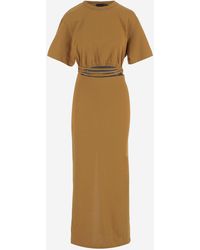 Pinko - Cotton Dress With Cut-Out Detail - Lyst