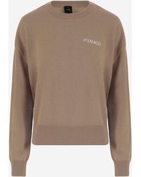 Pinko - Wool And Cashmere Logo Sweater - Lyst