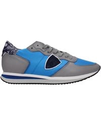 Philippe Model - Sneakers TRPX Herren Stoff blau/grau - Lyst