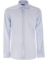 Fay - Stretch Poplin Shirt With French Collar - Lyst