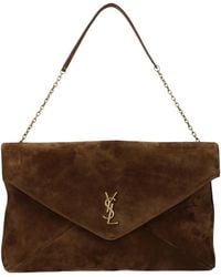 Saint Laurent - Cassandre Shoulder Bag Suede/Caramel - Lyst