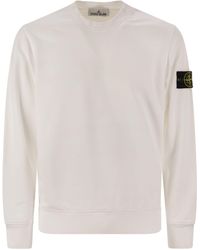 Stone Island - Crew Neck Sweatshirt mit Steininselabzeichen - Lyst