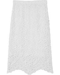 Burberry - Lace Midi Skirt - Lyst