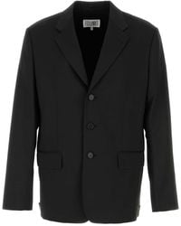 MM6 by Maison Margiela - Black Jersey Blazer - Lyst