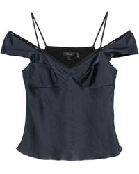 Theory - Haut Satiné À Épaules Dénudées - Lyst