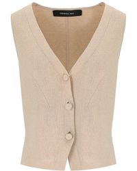 FEDERICA TOSI - Ecru Vest With Bow - Lyst