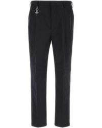 Prada - Navy Blue Poplin Pant - Lyst