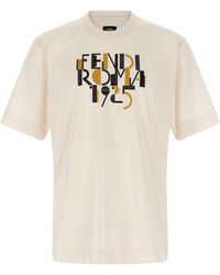 Fendi - ' Roma 1925' Print T -shirt - Lyst