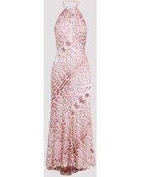 Roberto Cavalli - Midi-jurk Met Luipaardprint - Lyst