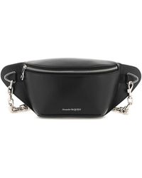 Alexander McQueen Biker Beltpack Zwart Leer