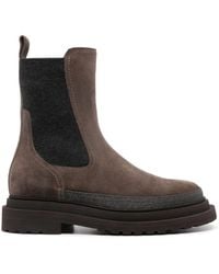 Brunello Cucinelli - Suede Chelsea Boots - Lyst