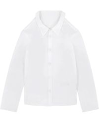MM6 by Maison Margiela - Blouse Met Oversized Kraag En Franje - Lyst