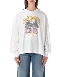 Ganni - Graphic Long-Sleeve T-Shirt - Lyst