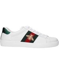 Gucci - Ace Embroidered Leather Sneaker - Lyst