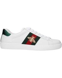 Gucci - Ace Embroidered Leather Sneaker - Lyst
