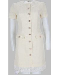 Self-Portrait - Lace Collar Tweed Mini Dress - Lyst