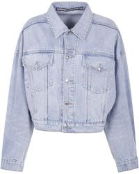 Alexander Wang - Boxy Fit Denim Trucker Jacket - Lyst