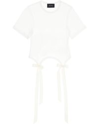 Simone Rocha - Eenvoudig T -shirt Met Boogstaarten - Lyst