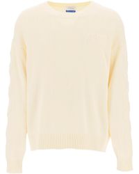 Off-White c/o Virgil Abloh - Sweater blanco con motivo diagonal en relieve - Lyst