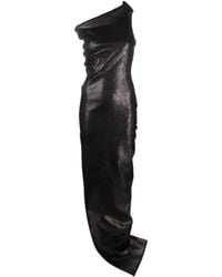 Rick Owens - Maxi-Jurk Met Asymmetrische Hals - Lyst