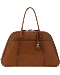 Miu Miu - Leather Vivant Shopping Bag - Lyst