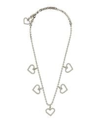 Alessandra Rich - Crystal Necklace With Heart Pendants - Lyst