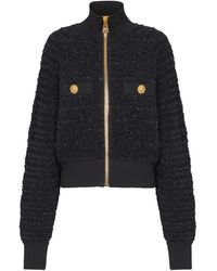 Balmain - Chaqueta bomber de tweed de - Lyst