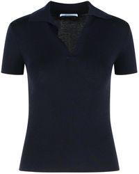 Max Mara - 'Albero' Dark Virgin Wool Polo Shirt - Lyst