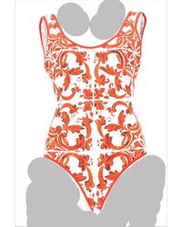 Dolce & Gabbana - Dolce & Gabbana Maiolica Print One-Piece Swimsuit - Lyst