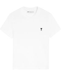 Ami Paris - Cropped Contrasted "Ami De Coeur" T Shirt - Lyst