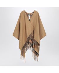 Burberry - Cape With Check Pattern - Lyst