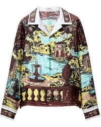 Versace - Zijden Twill Overhemd Met Print - Lyst