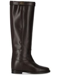Via Roma 15 - Santa Monica Dark High Boot With Padlock - Lyst