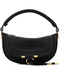 Chloé - Black Leather Mini Marcie Shoulder Bag - Lyst